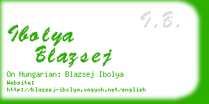 ibolya blazsej business card